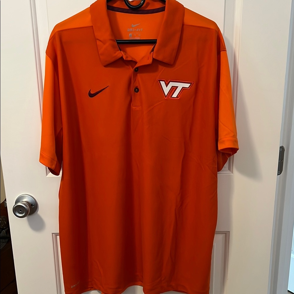 Nike 2-tone Orange Polo Shirt with VT Logo, XXL